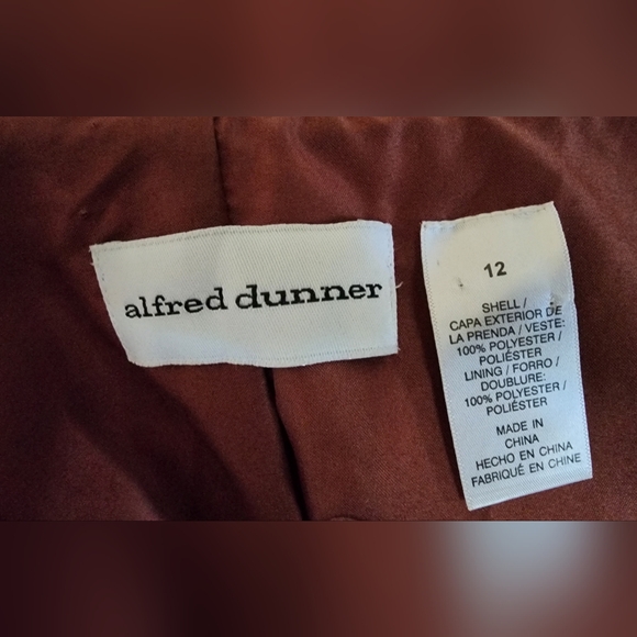 Alfred Dunner Rust Bronze Embroidered Lightweight Jacket Open Cardigan, size 12 - Picture 3 of 4
